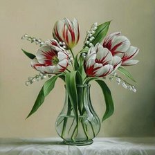 Схема вышивки «tulipány,váza»