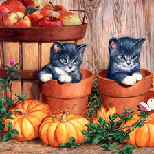 Схема вышивки «садовые котята»