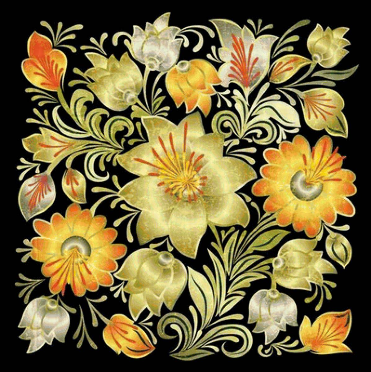 Подушка с жёлтыми цветами - подушки - предпросмотр