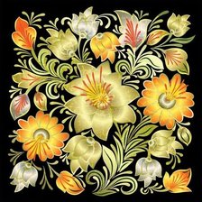 Оригинал схемы вышивки «Подушка с жёлтыми цветами» (№1334607)