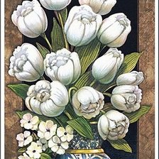 Оригинал схемы вышивки «белые цветы» (№1334705)