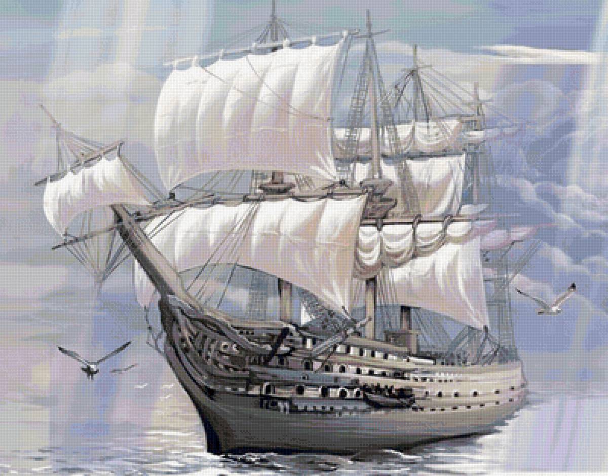 Парусник - корабль, море - предпросмотр