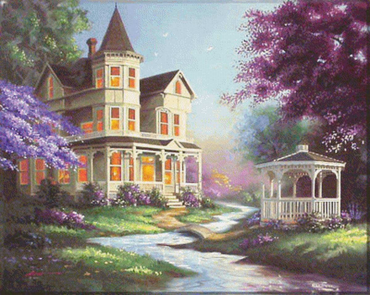 Домик мечты - домик, природа, пейзаж - предпросмотр