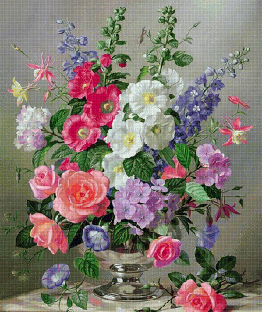 Летний букет - цветы, розы, натюрморт - предпросмотр