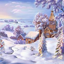 Схема вышивки «zimná krajina»