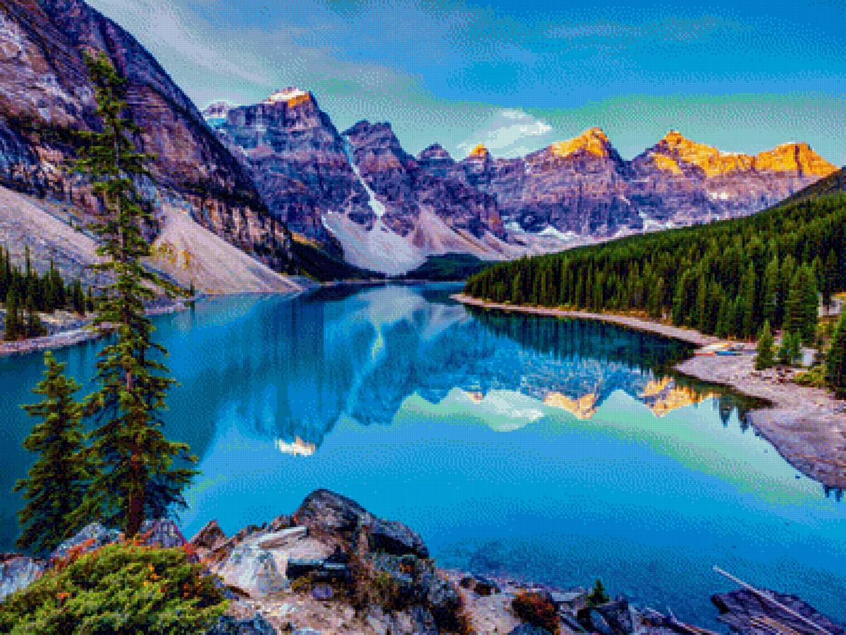 Природа. - вода, река., природа, горы - предпросмотр