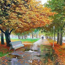 Схема вышивки «Худ. Олег Щербаков. После дождя.»