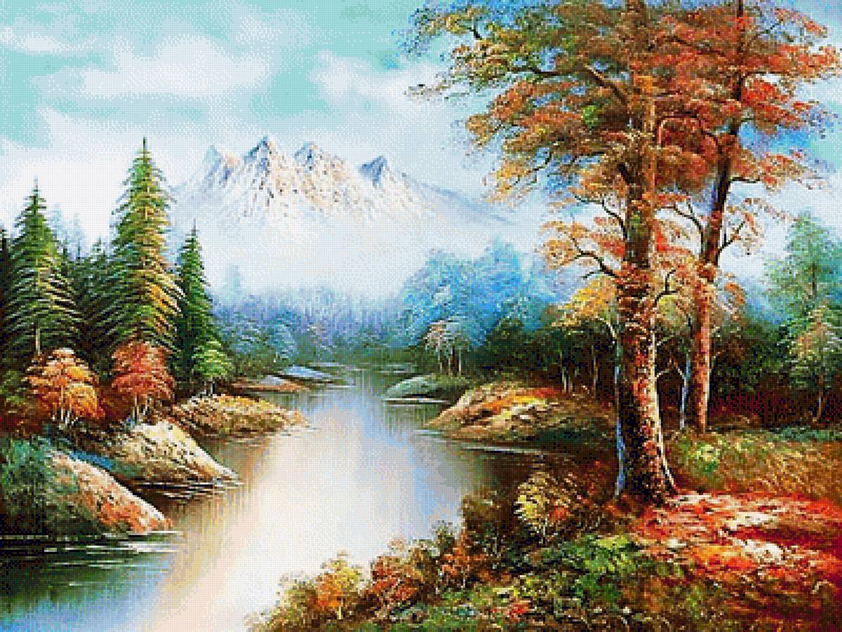 Худ. Олег Щербаков. Осень. - осень, живопись., пейзаж, горы - предпросмотр