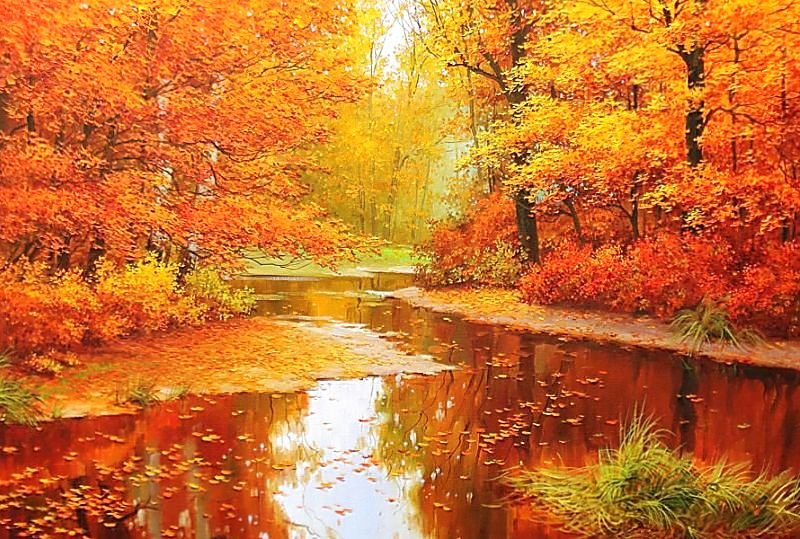 Худ. Олег Щербаков. Золотая осень. - живопись., пейзаж, осень - оригинал