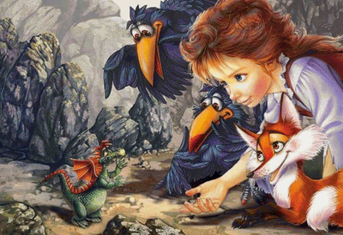 девочка и дракон - предпросмотр