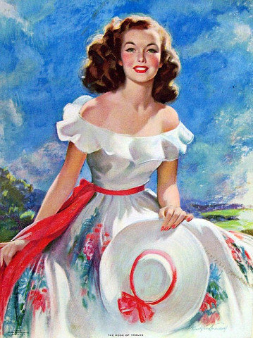 ДЕВУШКА с  шляпой - оригинал