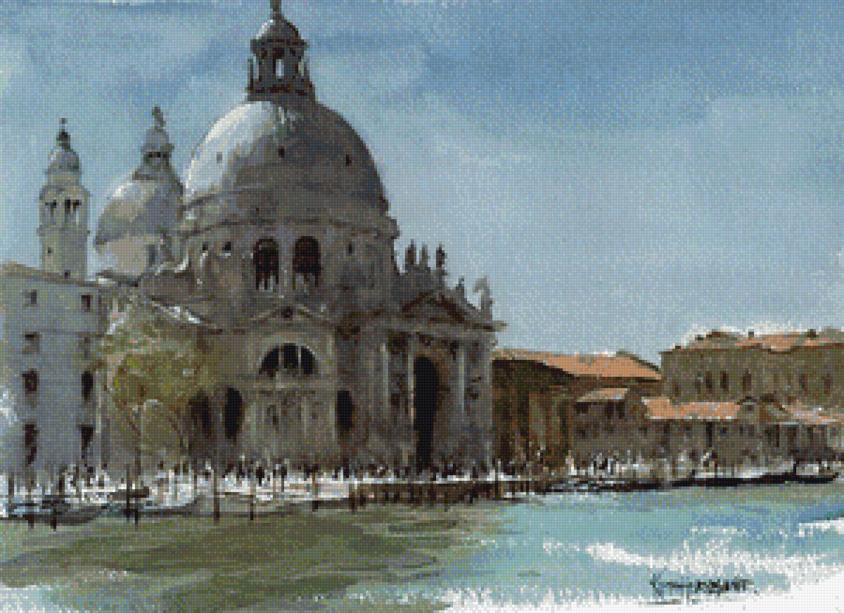 Венеция, Английский художник Keith Hornblower. - городской пейзаж, канал, венеция - предпросмотр