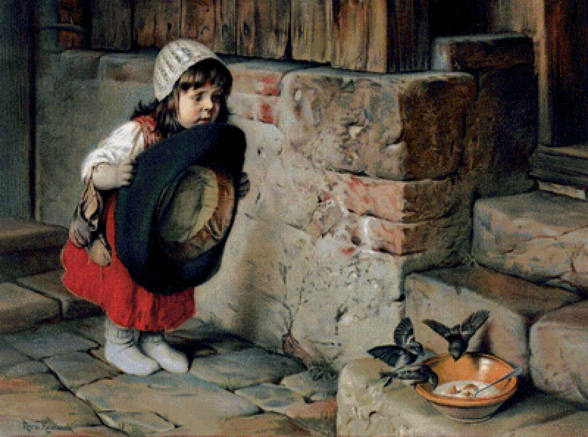 Ловец птиц - дети с животными - предпросмотр