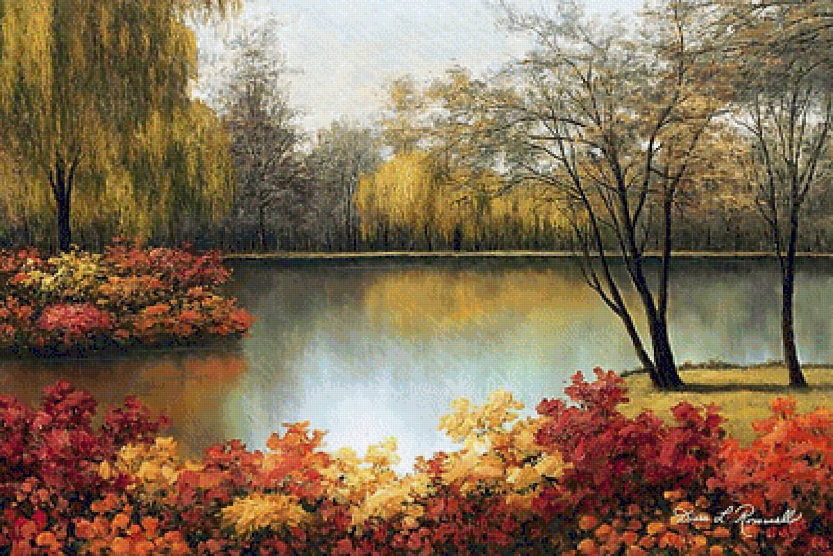 Худ.Diane Romanello. Пейзаж. - река. пейзаж, живопись. - предпросмотр