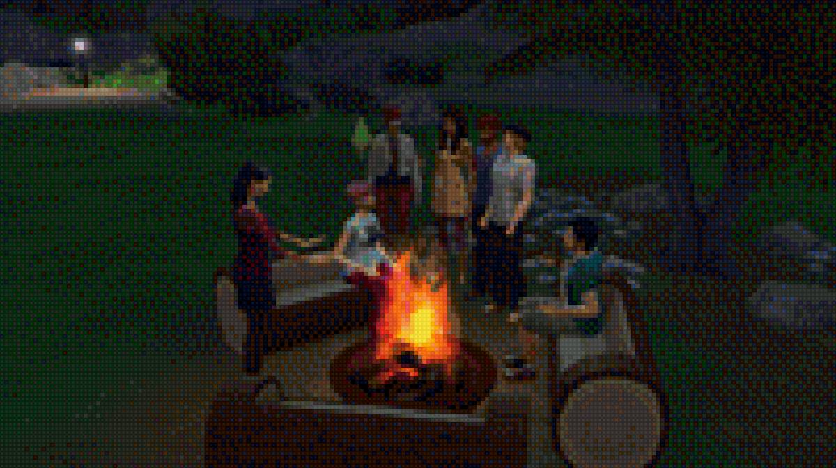 У костра - отдых на природе, костер - предпросмотр