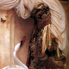 Схема вышивки «девушка с лебедем»