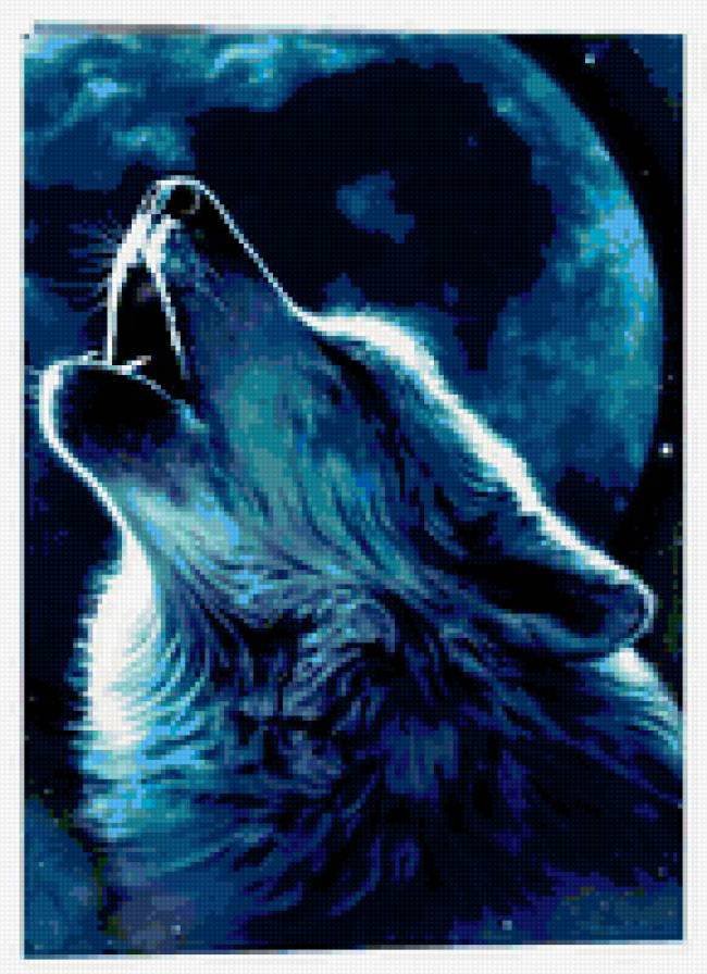 Волк воет на луну - волк - оригинал