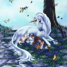 Схема вышивки «unicornio con gatos»