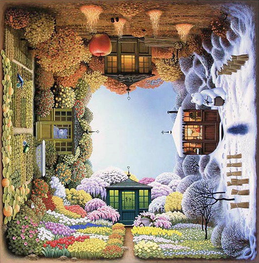 Времена года - перевертыш - лето, зима, весна, осень, дом, сезоны - оригинал