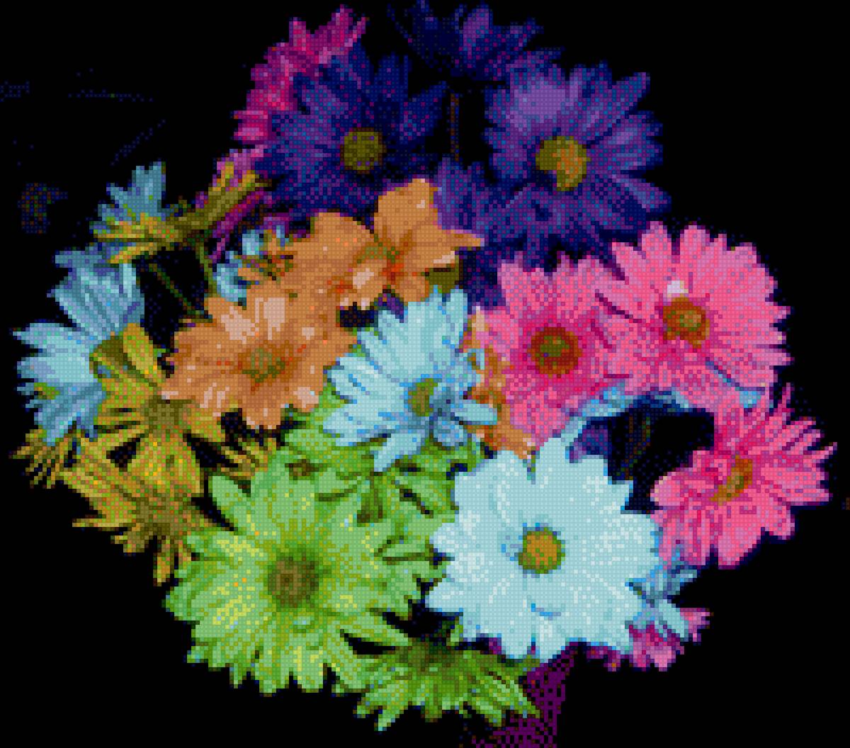 Букет на темном фоне - букет - предпросмотр