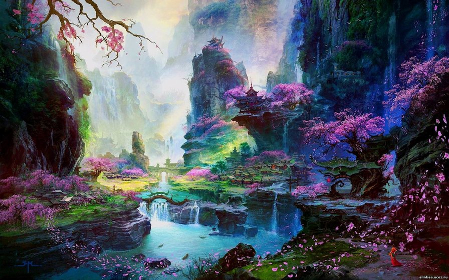 Храм - япония храм сакура пейзаж - оригинал