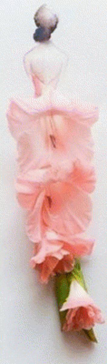 дама в платье из гладиолуса - дама, цветы, платье, гладиолус - предпросмотр