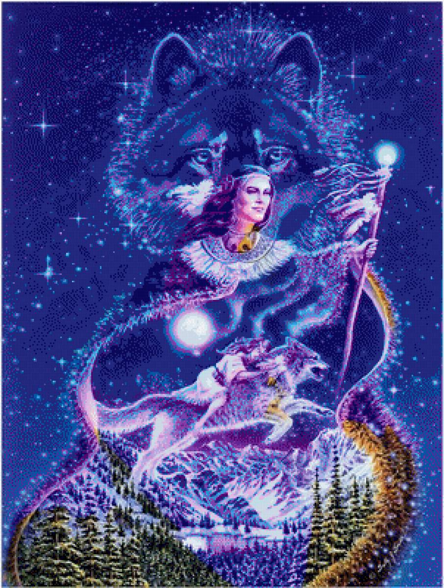 dama y lobo en la nieve - предпросмотр