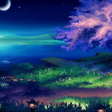 Схема вышивки «Фэнтези пейзаж»