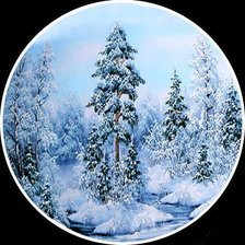 Оригинал схемы вышивки «зимний пейзаж» (№1350157)