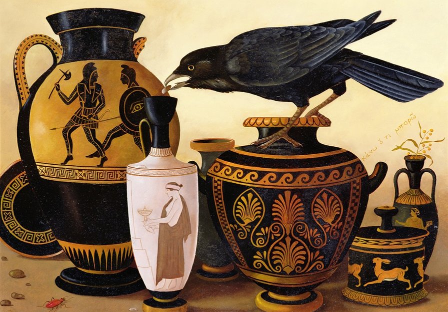 №1351483 - птица, ваза - оригинал