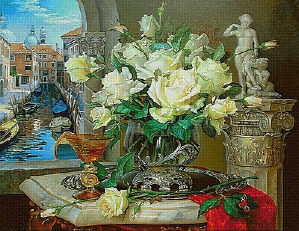 розы - ваза, цветы - предпросмотр