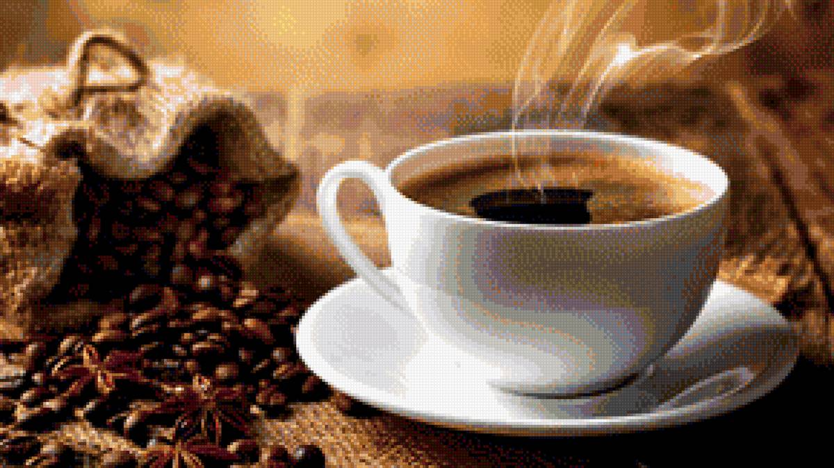 Чашка кофе - на кухню, зерна кофе, кофе, кухня, чашка - предпросмотр