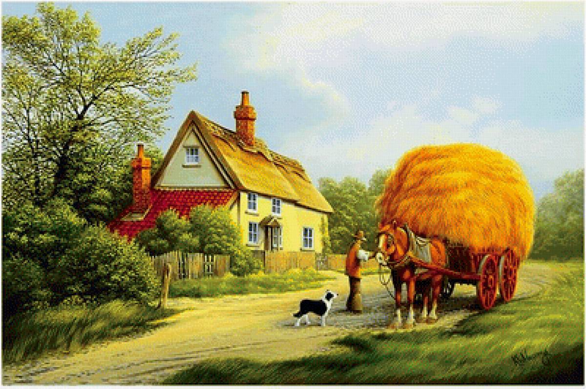 летняя пора - лето, картина, живопись, природа - предпросмотр