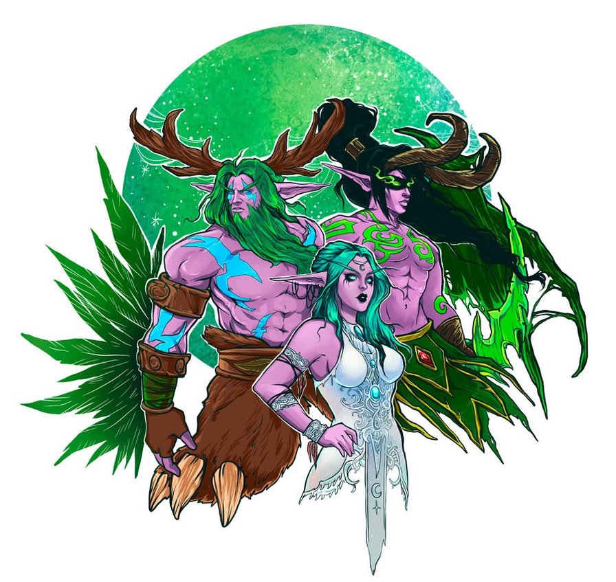 Тиранда, Малфурион, Иллидан - wow - оригинал