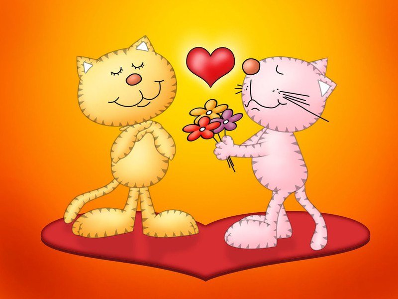 влюбленные коты - валентинка - оригинал