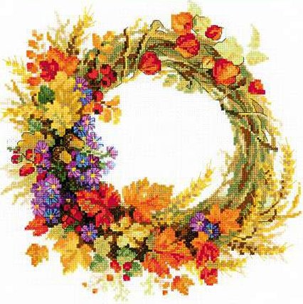 Венок - цветы, венок, пшеница - оригинал