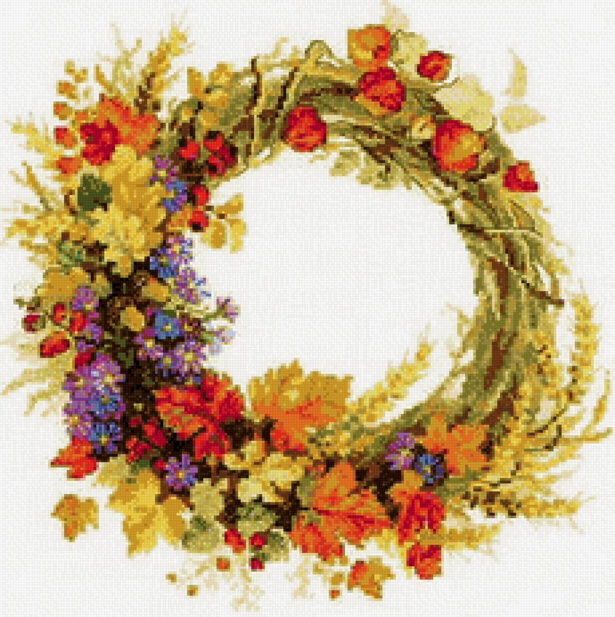 Венок - пшеница, цветы, венок - предпросмотр