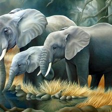 Схема вышивки «Семья слонов 2»
