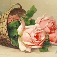 Оригинал схемы вышивки «Розы в корзинке» (№1361475)