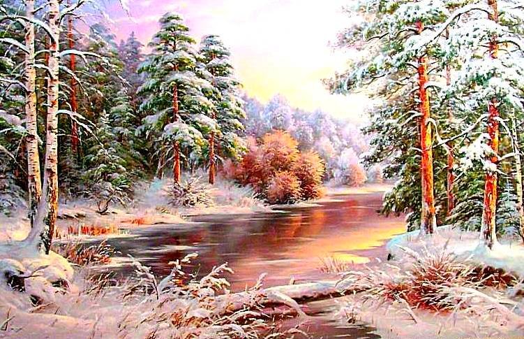 зимний лес - зима, пейзаж, лес, природа - оригинал