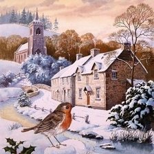 Схема вышивки «зимний пейзаж»