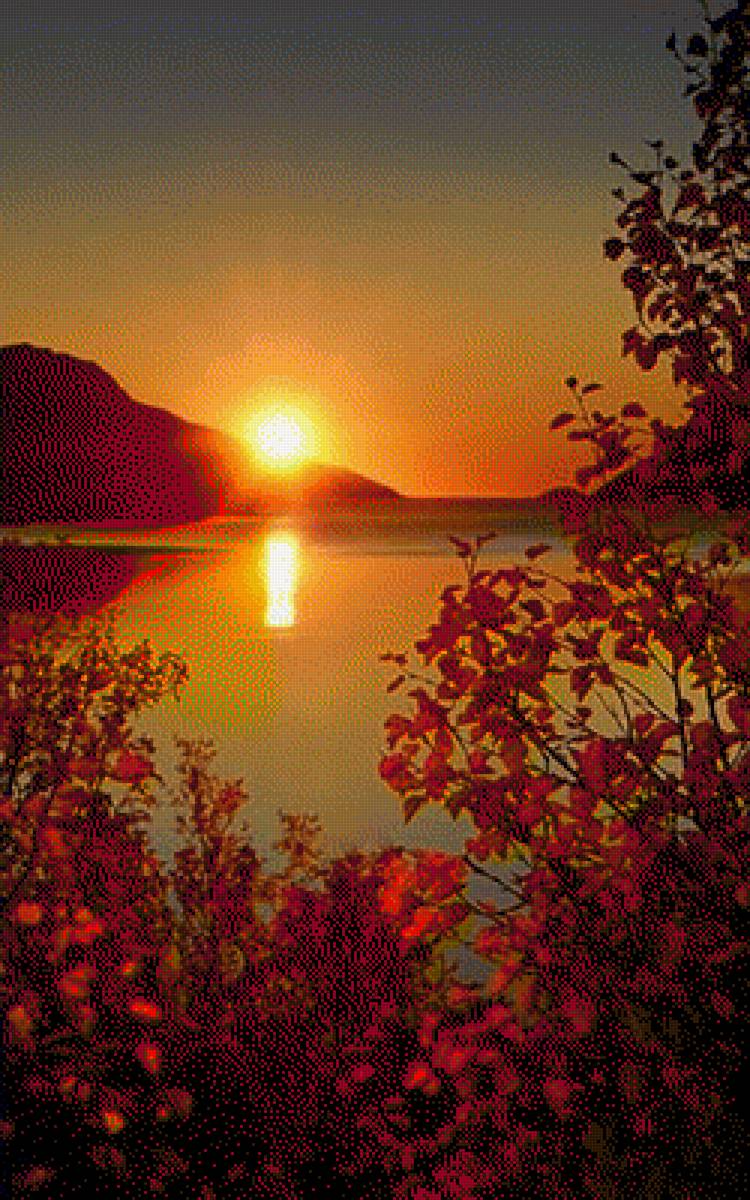 Осенний закат. - предпросмотр