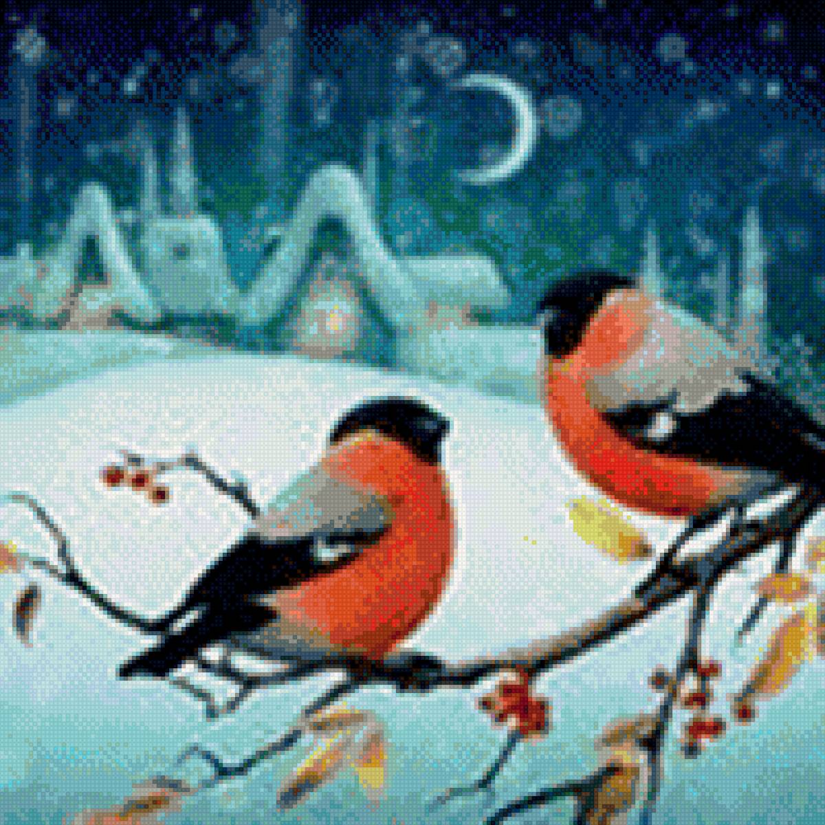 снегири - птицы - предпросмотр