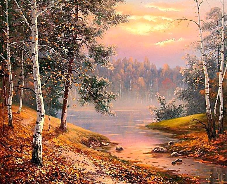 утренний туман - осень, пейзаж, природа - оригинал