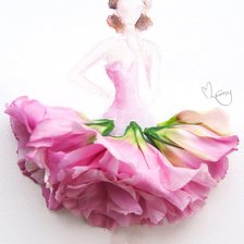 Схема вышивки «Девушка в платье из роз»