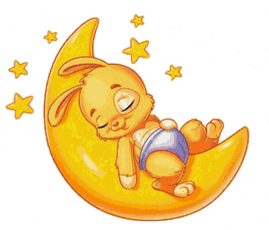 зайка - сон, детям, луна, заяц, зайка - оригинал