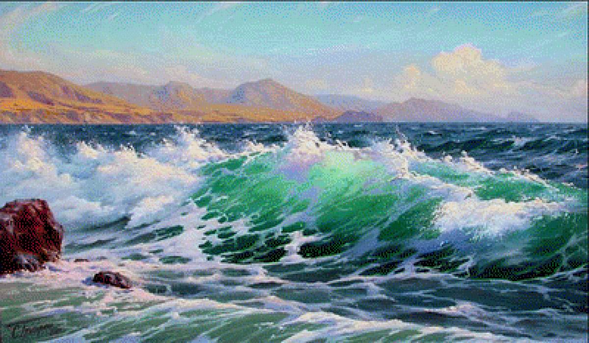 море - горы, шторм, море, чайки, красота - предпросмотр