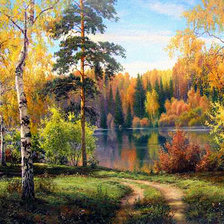 Схема вышивки «лес»