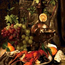 Схема вышивки «Натюрморт с лобстером и виноградом»