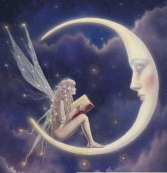 Эльф на месяце - фея, луна, эльф, месяц - оригинал